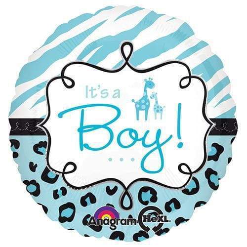 18 INCH SAFARI BABY BOY MYLAR BALLOON