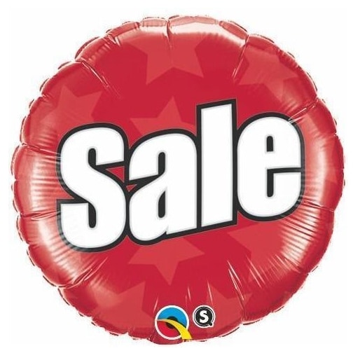 P.O.P. Red “SALE” with Stars 18 Inch Foil Mylar Balloon