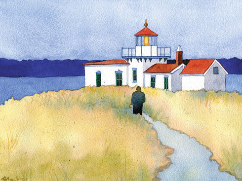 Lighthouse Path Blank Card