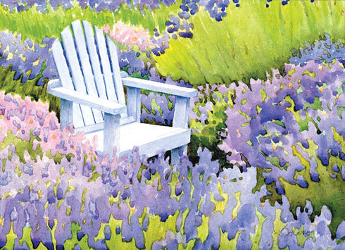 Sitting Lavender Blank Greeting Card