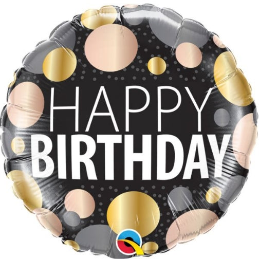 18 Inch Mylar Birthday Big Metallic Dots