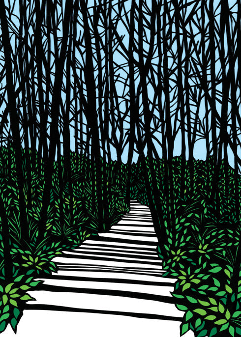 Golden Hour Woods Blank Card