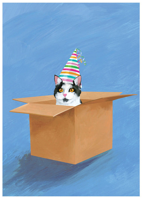 Cat in a Box Birthday Card