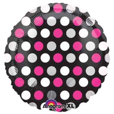 Pink & White Dots 18 inch Balloon