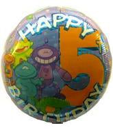 18 INCH HAPPY 5TH BIRTHDAY ALIEN BALLON