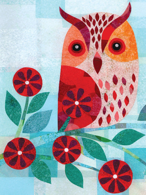 Sitting Owl Birthday Card