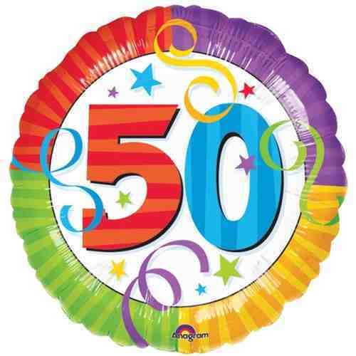 18 INCH AGE 50 MYLAR BALLOON