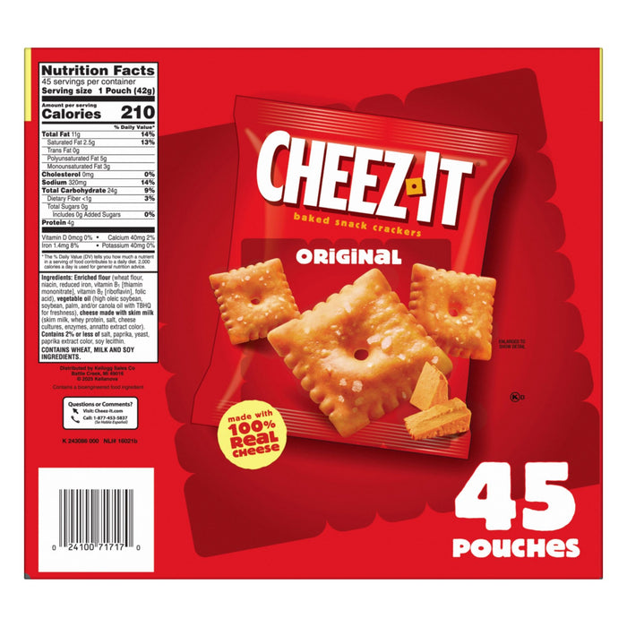 Cheez-It Crackers Individual Pouches, 45 ct.