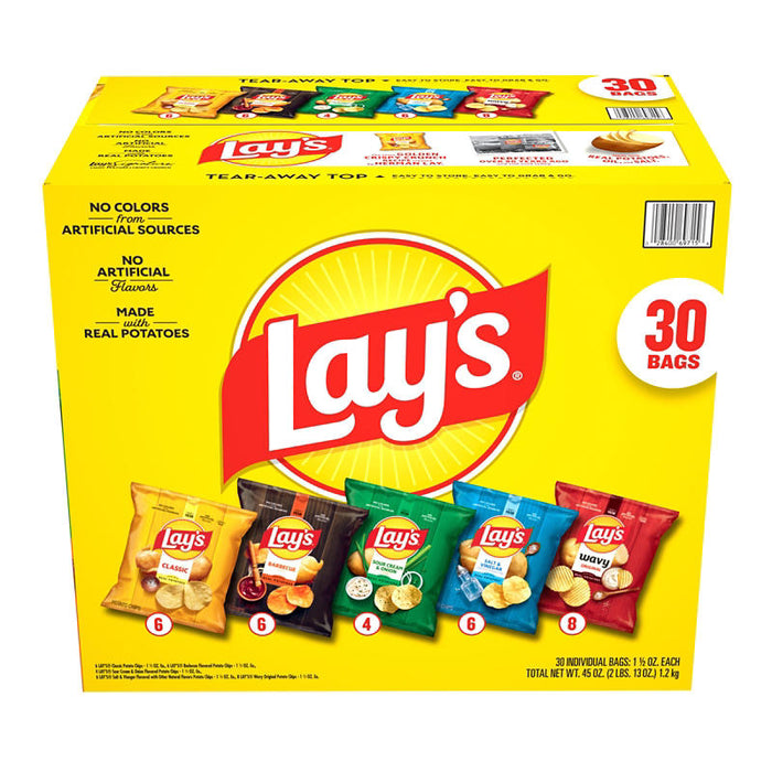 Frito-Lay Lay's Variety Mix of Potato Chips, 30 ct.