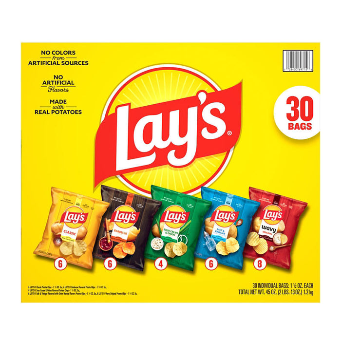 Frito-Lay Lay's Variety Mix of Potato Chips, 30 ct.
