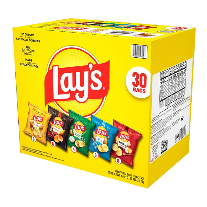 Frito-Lay Lay's Variety Mix of Potato Chips, 30 ct.