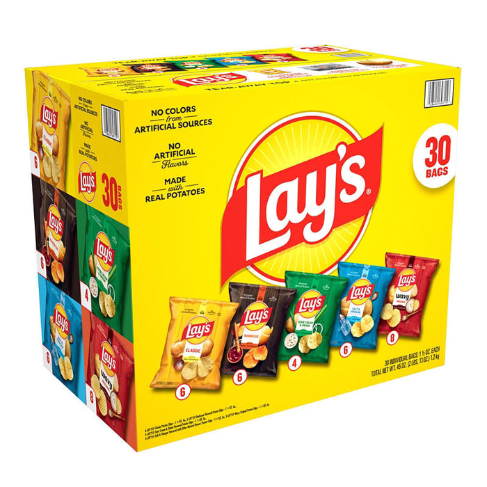 Frito-Lay Lay's Variety Mix of Potato Chips, 30 ct.