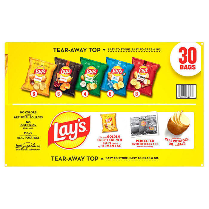 Frito-Lay Lay's Variety Mix of Potato Chips, 30 ct.
