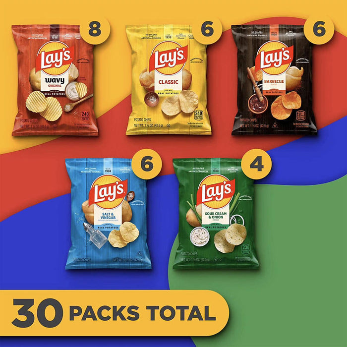 Frito-Lay Lay's Variety Mix of Potato Chips, 30 ct.