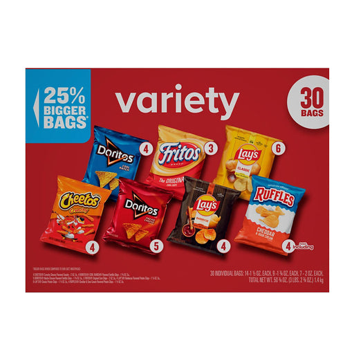 Frito-Lay Variety Pack of Snacks and Chips, 30 ct./1.5-2 oz.