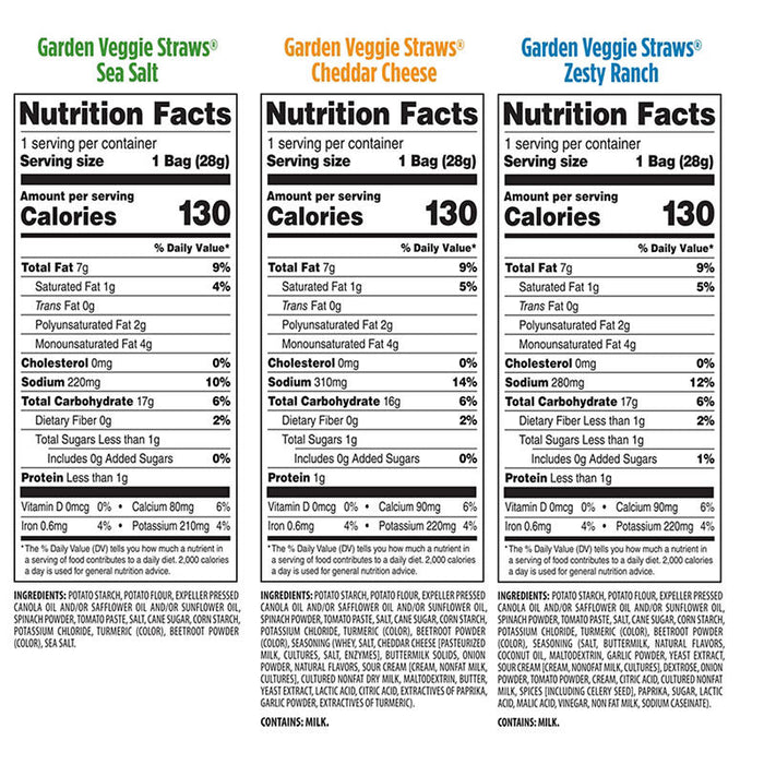 Sensible Portions Garden Veggie Straws Variety Snack Pack, 30 pk./1 oz.