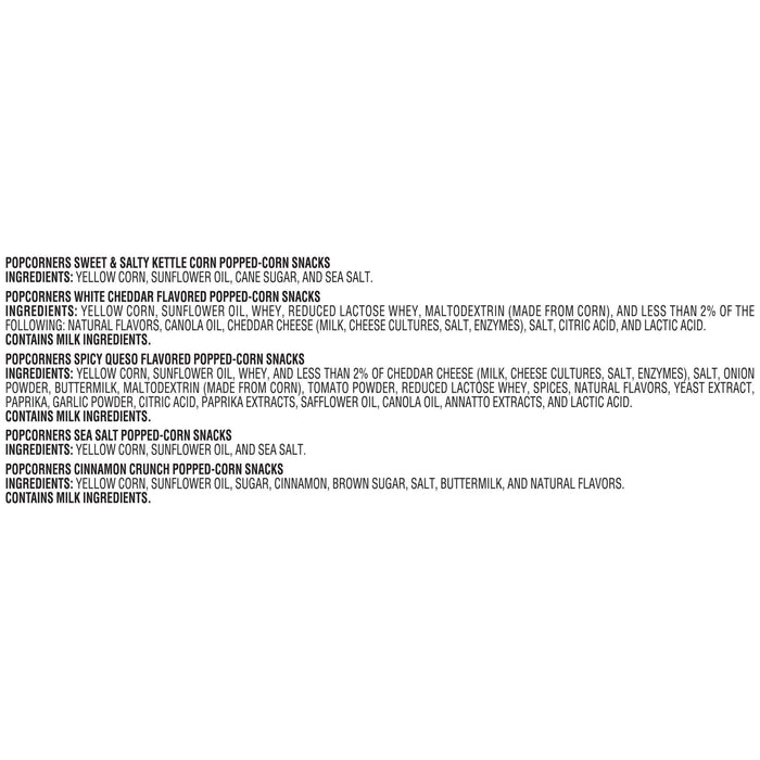 PopCorners 5 Flavor Variety Pack Popped Corn Chips Snacks, 28 ct./1 oz.