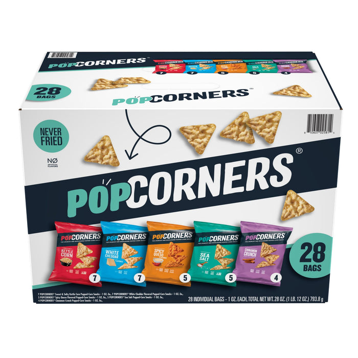 PopCorners 5 Flavor Variety Pack Popped Corn Chips Snacks, 28 ct./1 oz.