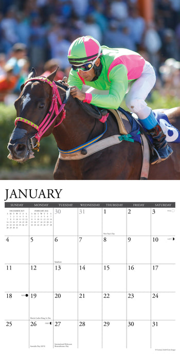 Horse Racing 2026 12" x 12" Wall Calendar