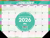 Watercolor Stripes 2026 22" x 17" Large Monthly Desk Pad