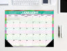 Watercolor Stripes 2026 22" x 17" Large Monthly Desk Pad