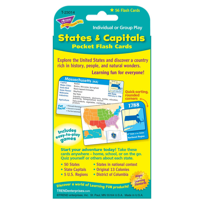 States & Capitals Pocket Flash Cards  [T23014]