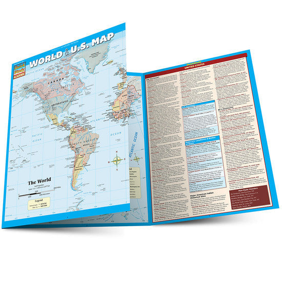 QuickStudy | WORLD AND U.S. MAP [220534]