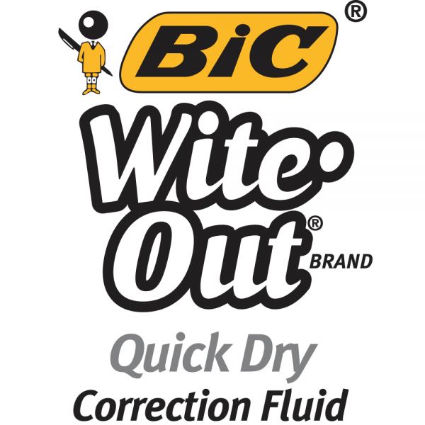 BIC Wite-Out Quick-Dry Correction Fluid, 20 mL Bottles, White, Pack Of 2