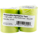 Lee Removable Highlighter Tape 1 - 7/8'' Yellow 2 Roll Refill