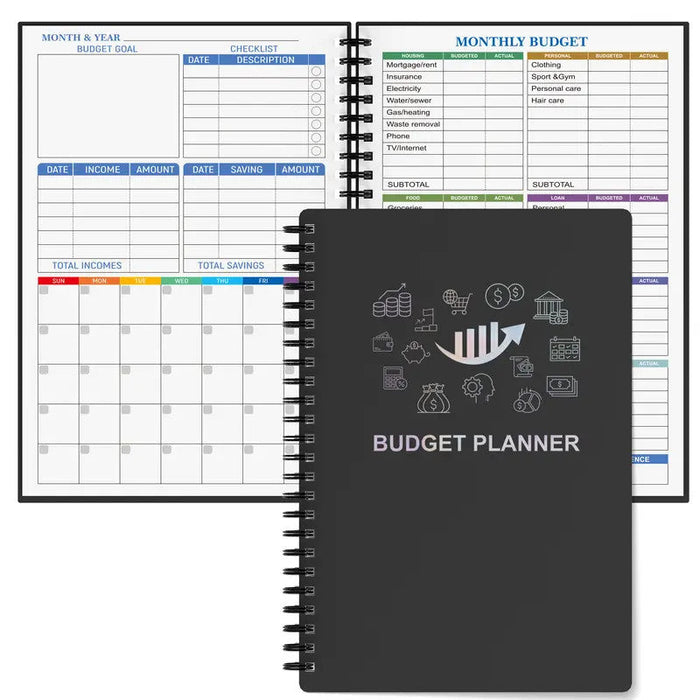 Budget Planner: Get Your Finances Organized & Managed Effectively - A5 Undated Notebook, 100gsm Paper [TF05037]