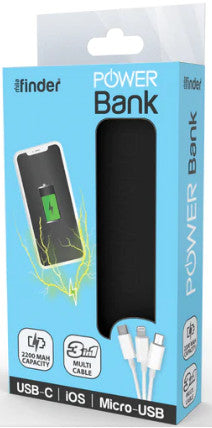 Black 3-in-1 powerbank 2200 mAh [PB-B]
