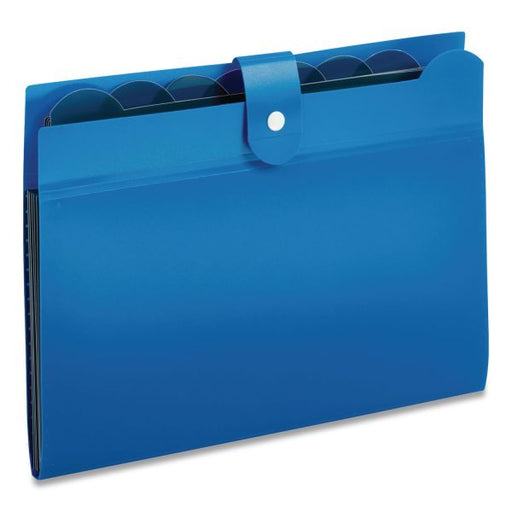 Pendaflex Seven-Pocket Expanding File, 1" Expansion, 7 Sections, Snap Closure, 1/7-Cut Tabs, Letter Size, Blue