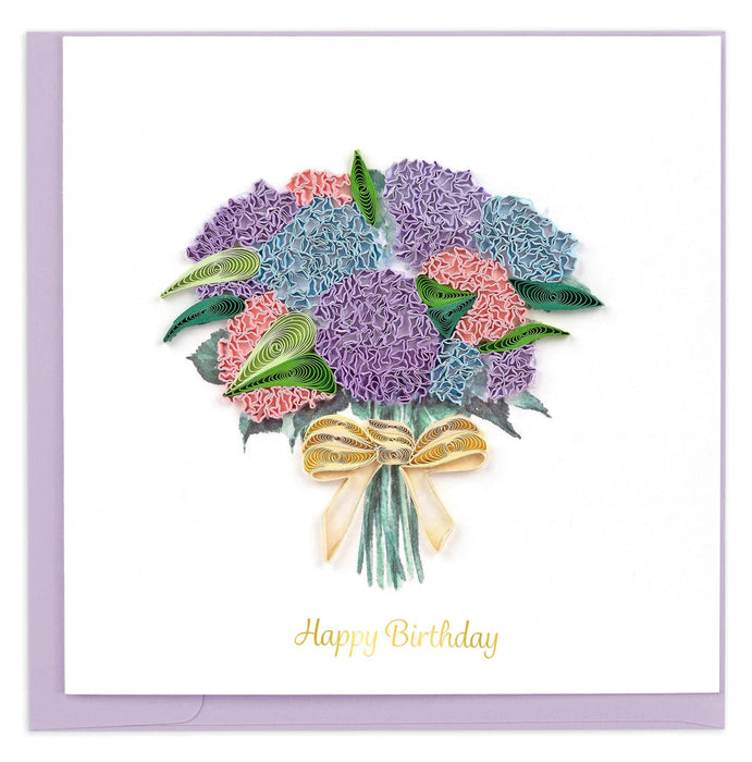 Quilled Hydrangea Bouquet Birthday Greeting Card [BD0185]