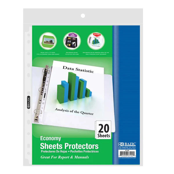 Sheet Protectors Economy Weight Top Loading (20/Pack) [3102]