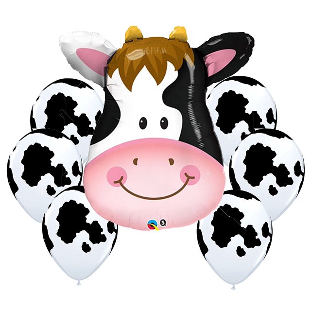 Barnyard Cow Balloon Bouquet Cow Theme Balloons [29650_SET_07]