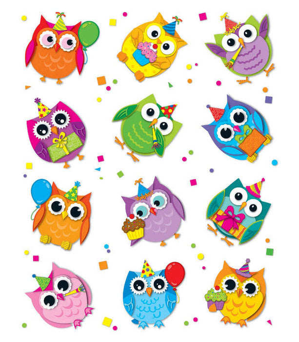 Celebrate with Colorful Owls Shape Stickers [CD168145]