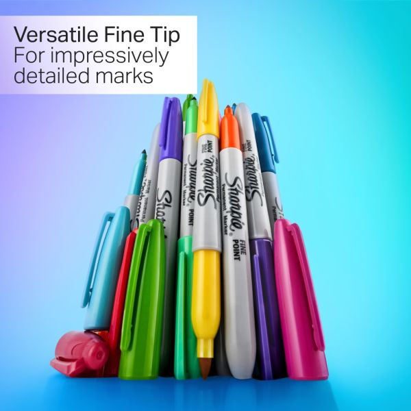 Sharpie Glam Pop Permanent Markers, Fine Point, Assorted, Pack Of 24 Markers