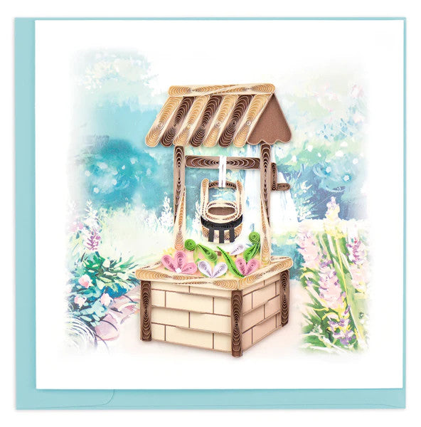 Quilled Wishing Well Greeting Card [BL1342]