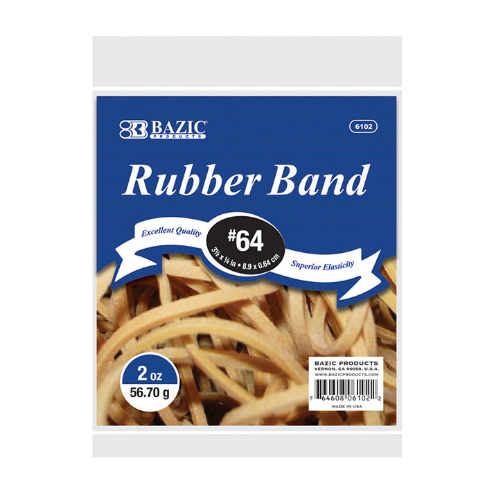 BAZIC 2 Oz./ 56.70 g #64 Rubber Bands [6102]