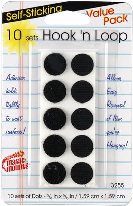 Hook 'n Loop Dots (Black) 10 sets [MS3255B]