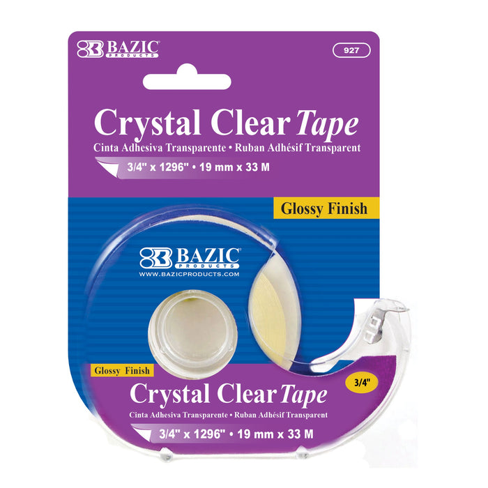 BAZIC 3/4" X 1296" Crystal Clear Tape w/ Dispenser [927]