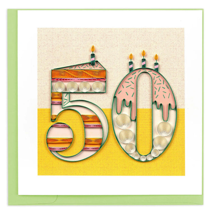 Quilled Birthday Milestone Greeting Card - 50 [BD191]