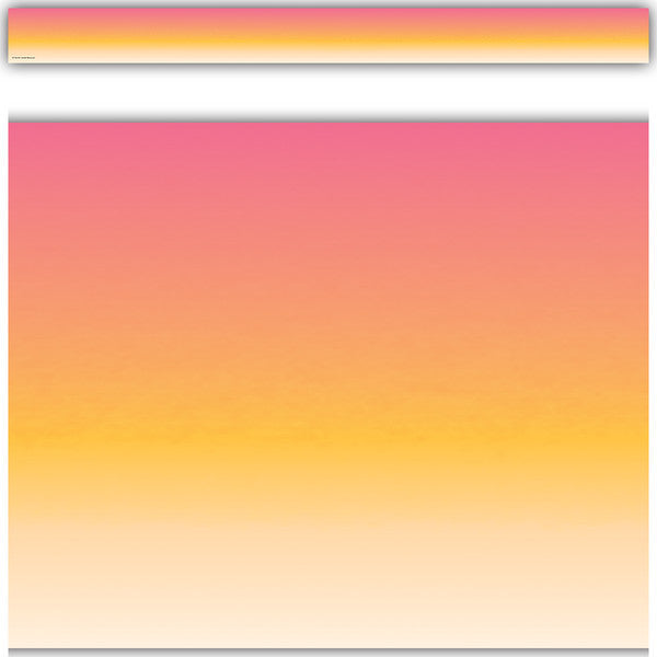 Pink and Orange Color Wash Straight Border Trim [TCR3933]