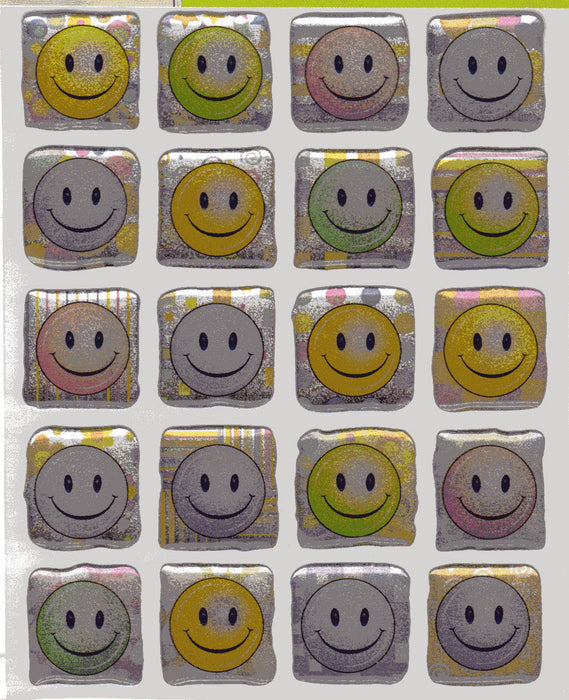 Peel & Stick Gemstones Smiley Faces 20 Pieces [CKC1648]