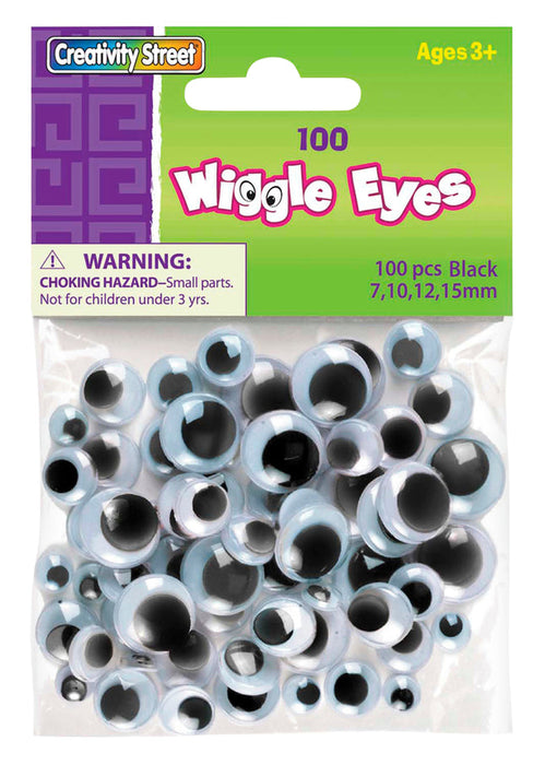 Creativity Street Round Wiggle Eye, Assorted Size, Black on White, Pack of 100 [AC3446-02]