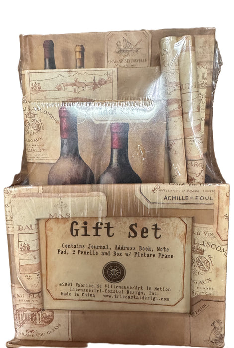 Art in Motion Wine Themed Note Pad and Address Book Gift Set [GS08/1278]