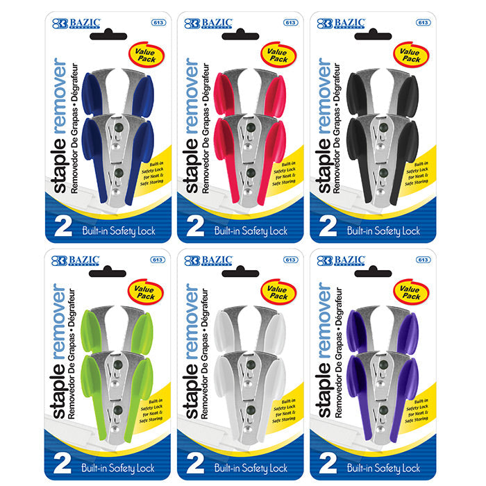 BAZIC Claw Style Staples Remover w/ Safety Lock (2/Pack) [613]