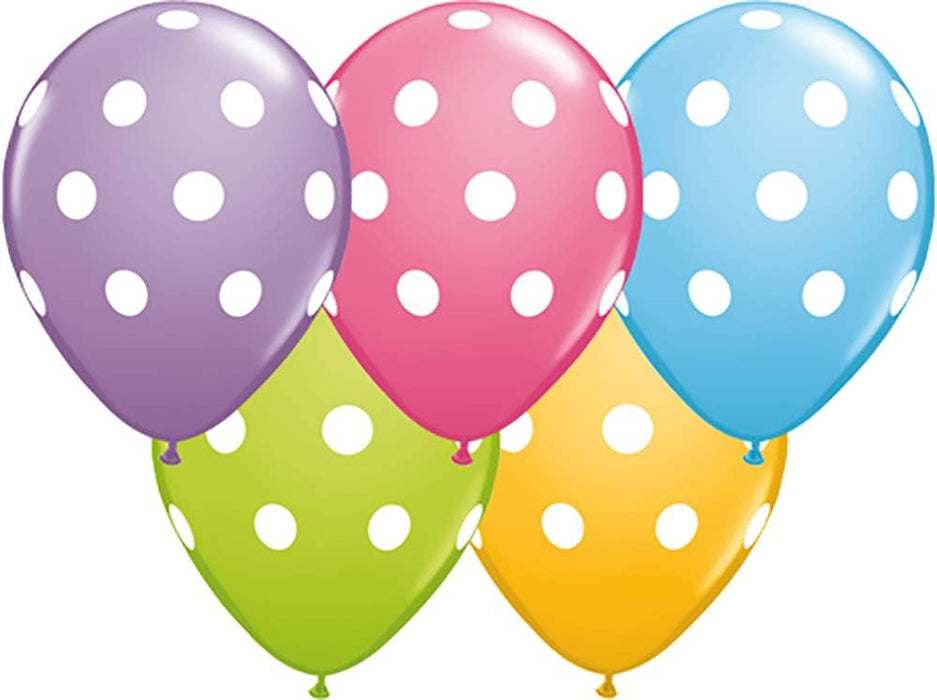 Qualatex 11 Inch Pastel Polka Dot Assortment Bag of 50 [86421]