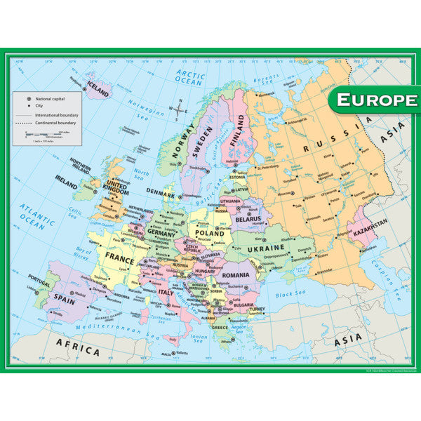 Europe Map Chart 17x22 [TCR7654]