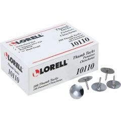 Lorell 5/16" Steel Thumb Tacks 0.31" Shank - 0.38"